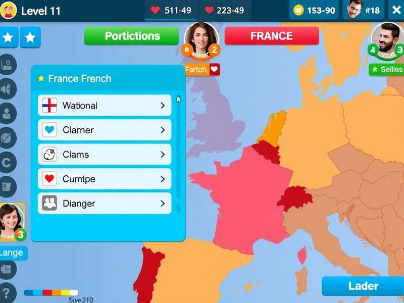 Person using Duolingo app on phone showing French lesson