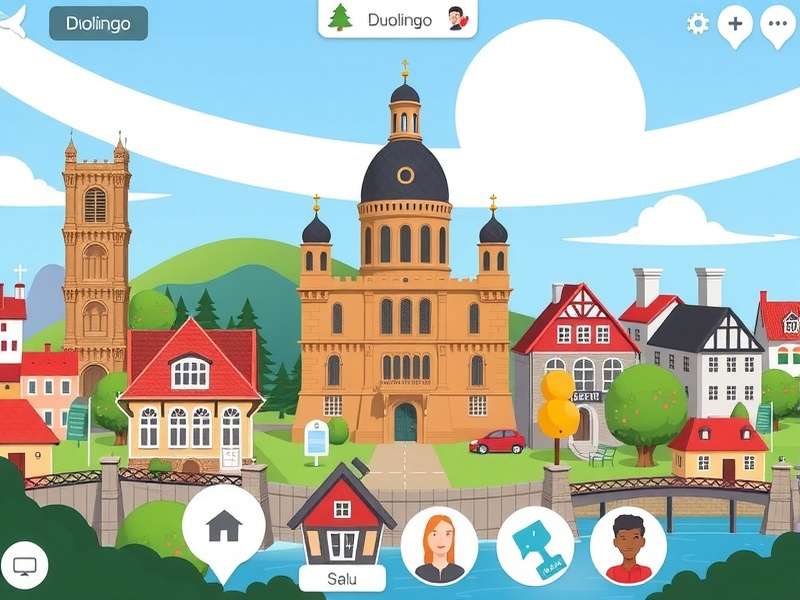 Duolingo game interface on PC with advanced features visible