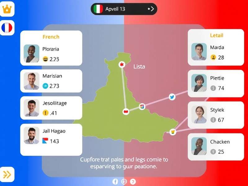 Screenshot of a Duolingo French lesson showing restaurant dialogue with croissants and coffee