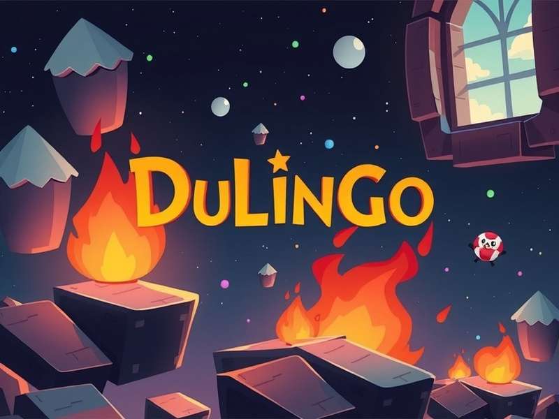 Person using Duolingo app on smartphone and laptop