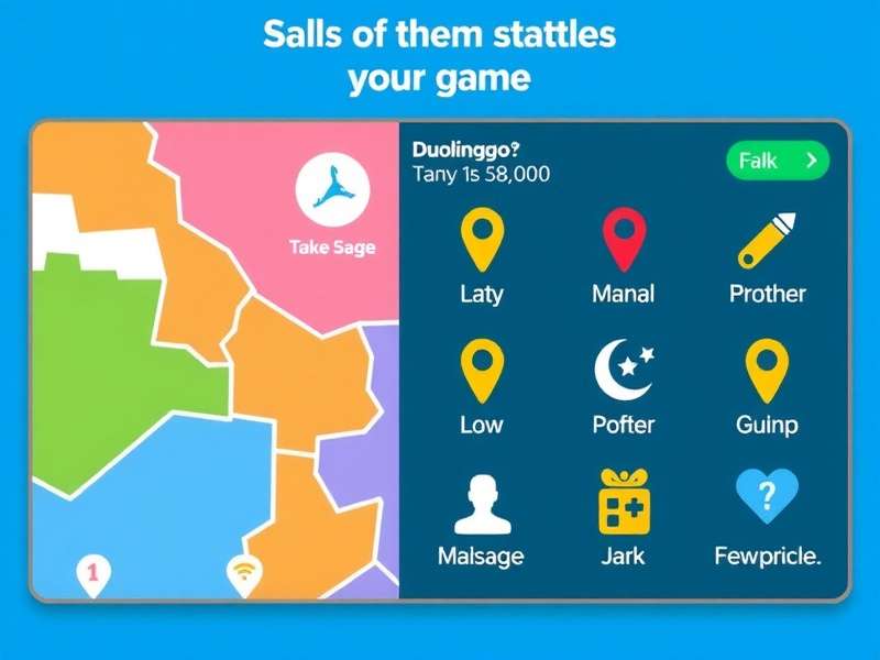 Duolingo Game main interface showing language selection and gameplay