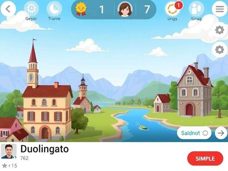 Person using Duolingo app on a smartphone showing language learning interface