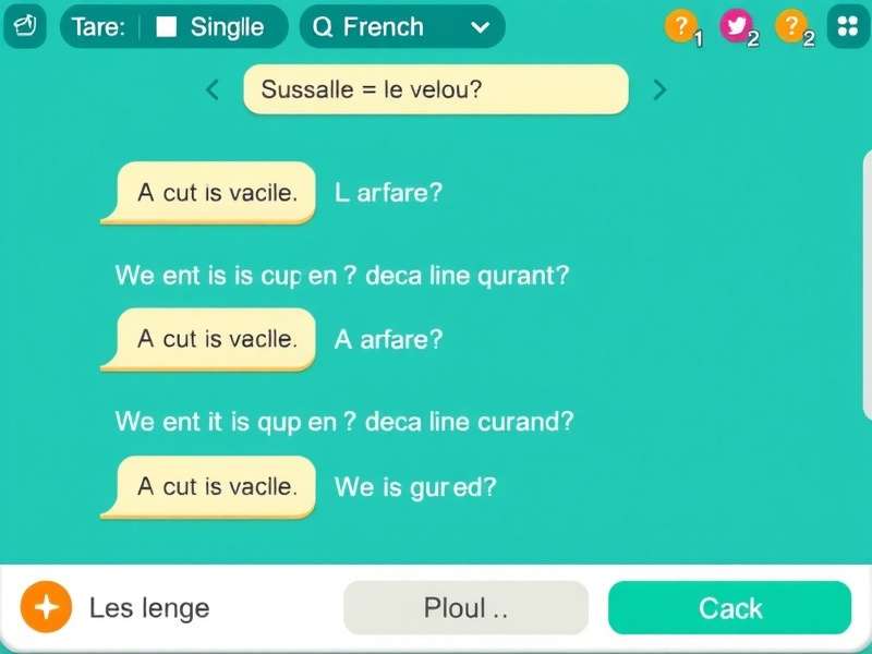 Person using Duolingo app on phone with French lesson visible