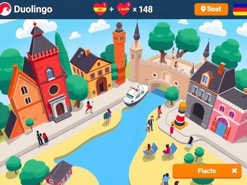 Duolingo gameplay interface showing language exercises
