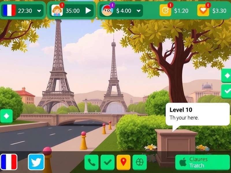 Duolingo French Level 10 interface showing advanced lessons and progress