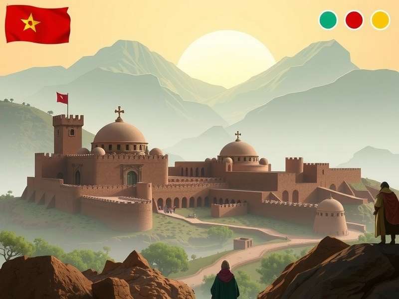 A desert landscape in Morocco resembling Dothraki Sea with a Duolingo owl illustration superimposed