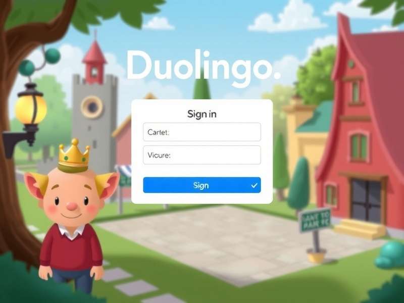Duolingo login screen on multiple devices