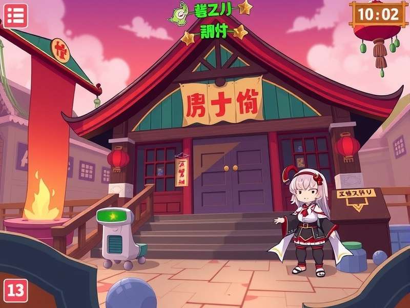 Genshin Duolingo gameplay screenshot showing language exercises in an open-world environment