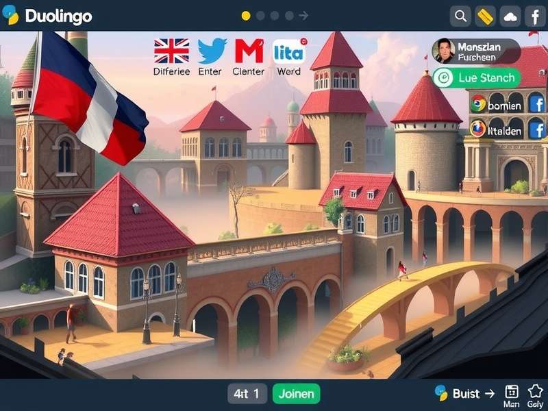 Person using Duolingo English app on a smartphone