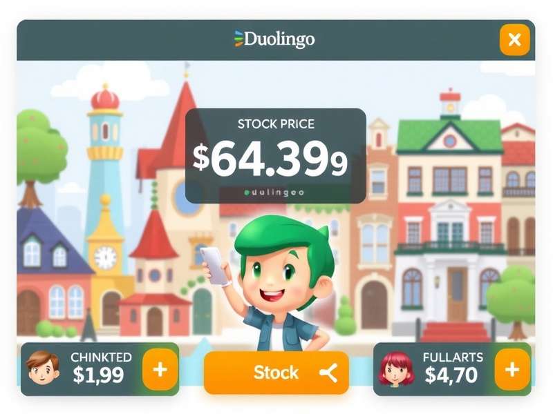 Duolingo stock performance chart on a digital screen