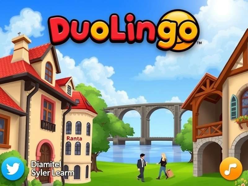 Person using Duolingo app on smartphone