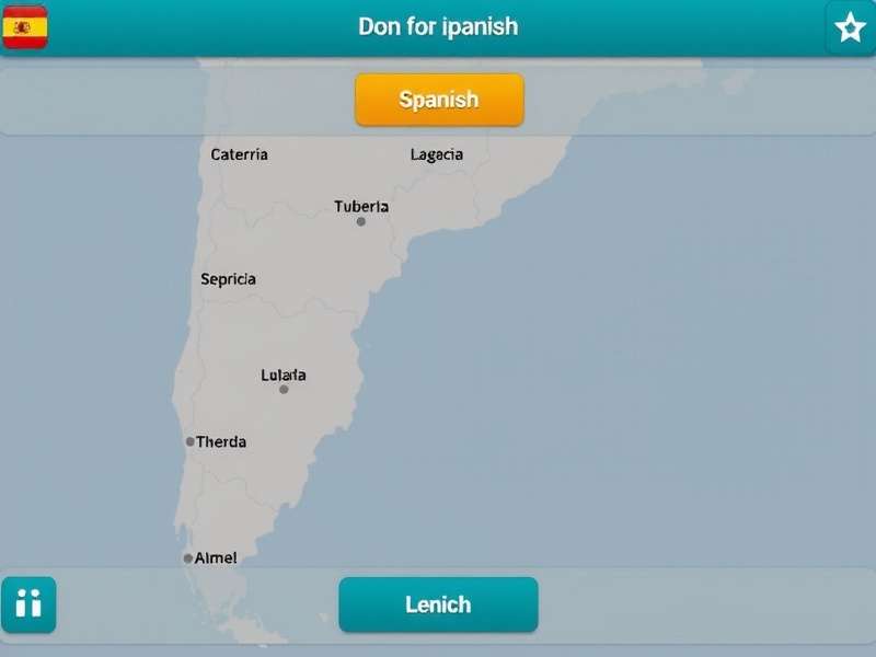 Person using Duolingo Spanish app on a smartphone in a cafe