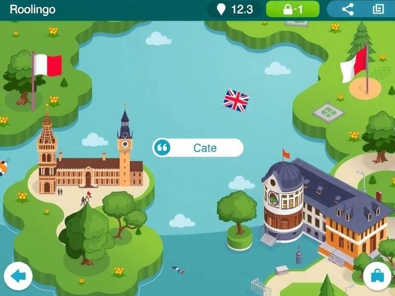 Person using Duolingo app on a smartphone showing language lessons