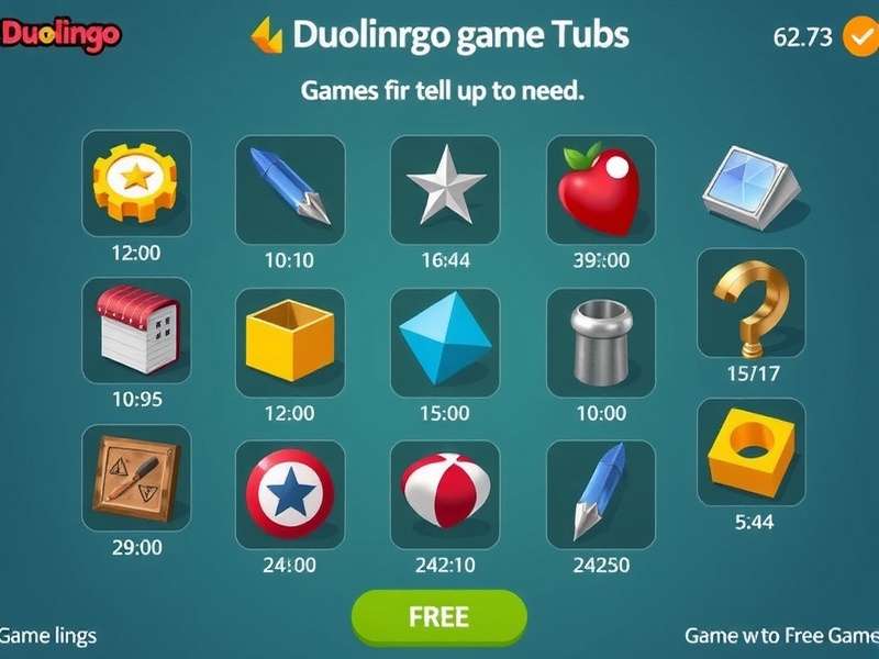 Duolingo Game Hub achievements screen with unlockable rewards