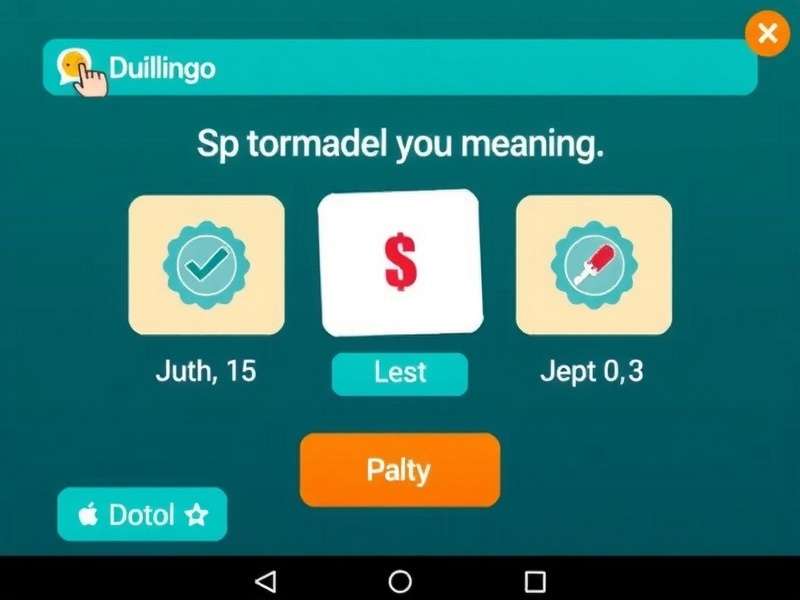 Person using Duolingo app on a smartphone showing a lesson screen