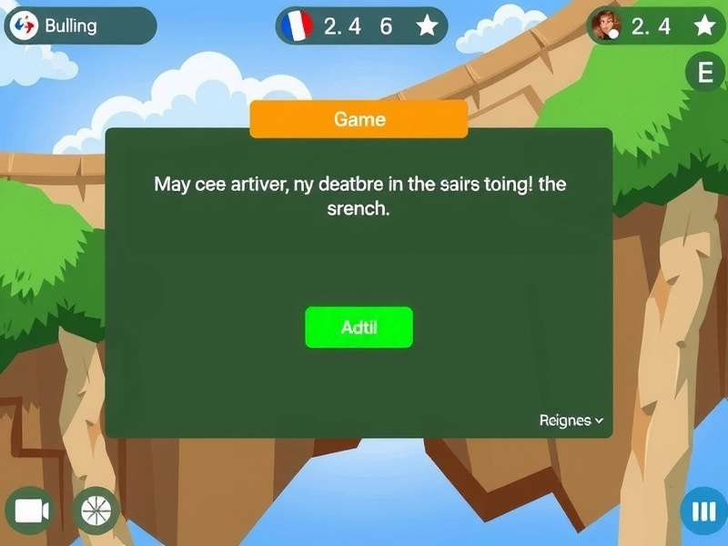 Person using Duolingo app on phone with French language interface