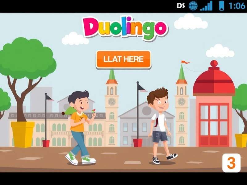 Kids enjoying Duolingo Games on a tablet with colorful interface