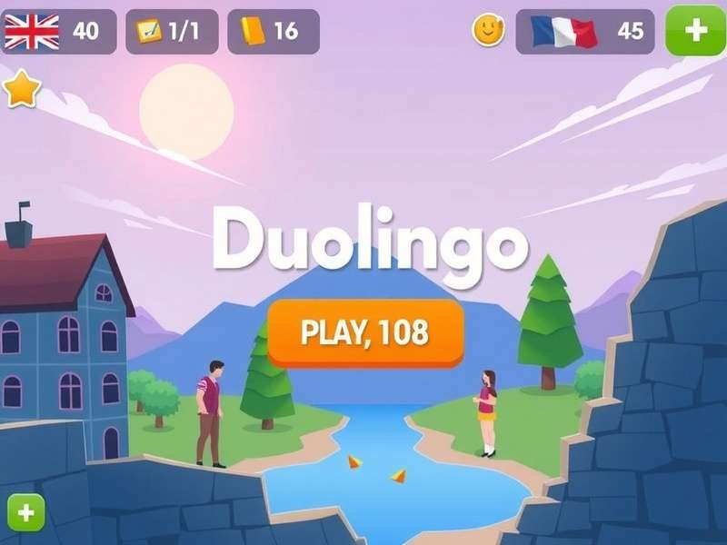 Duolingo Game mobile app interface showing French and math lessons with streak tracker