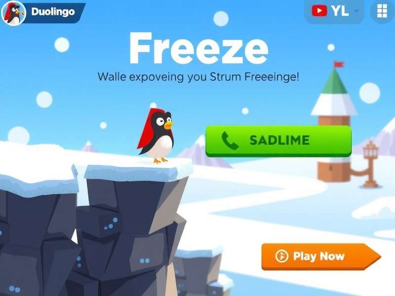 Duolingo Game Ads Freeze feature showcasing uninterrupted language learning experience on mobile and desktop