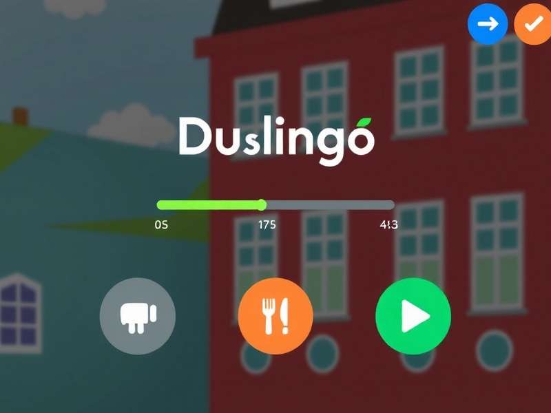 Duolingo Gameplay Paused interface showing a paused lesson with the green owl mascot