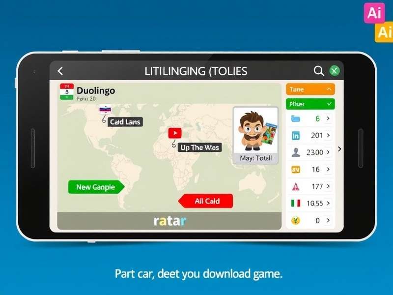 Duolingo Game dashboard showing streaks, hearts, and leaderboard interface